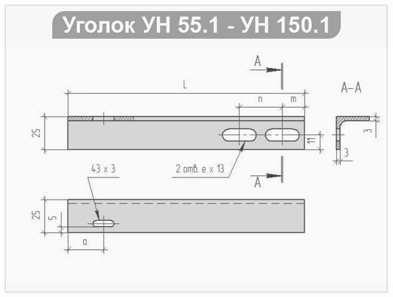 Уголки УН55.1 и УН150.1